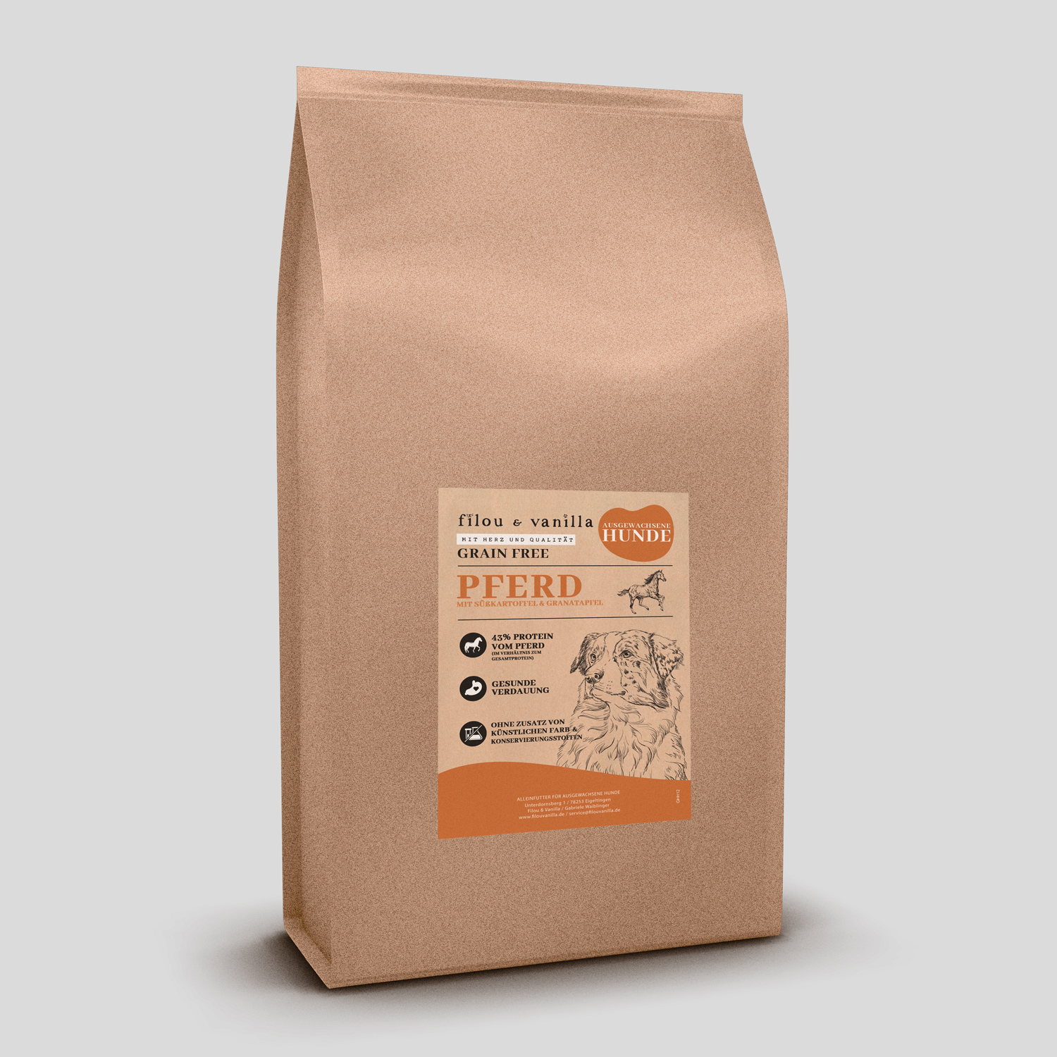 HypoallergeneLinie - Pferd mit Süsskartoffel für ausgewachsene Hunde by Filou & Vanilla